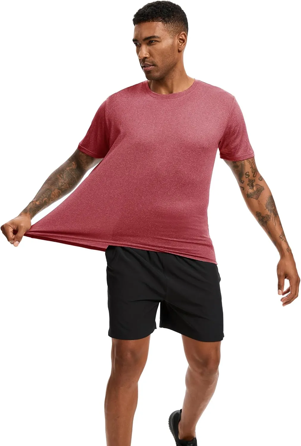 5 Pack Workout Shirts for Men T Shirts Quick Dry UPF 50  Sun Protection Athletic Short Sleeve Tops Lightweight Summer Tee