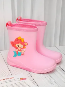 Adorable Pink Mermaid Rain Boots For Girls