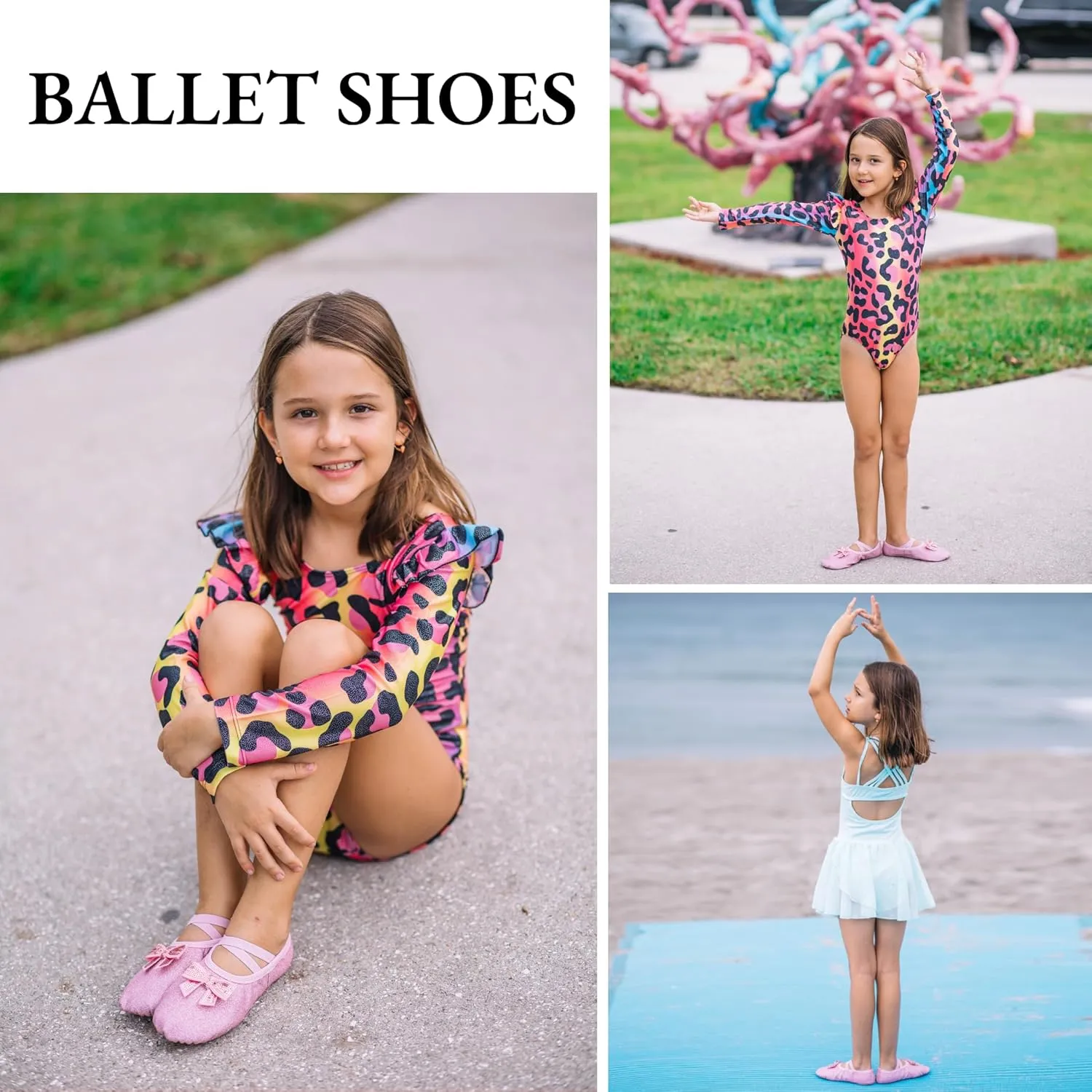 Arshiner Ballet Shoes for Girls Canvas Ballet Slippers Dance Shoes with Elastic Band for Toddler/Little Kid/Big Kid