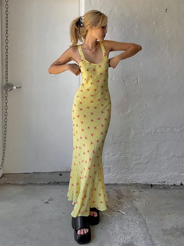 Blue Zone Planet |  Penny's Floral Print Spaghetti Strap Maxi Dress