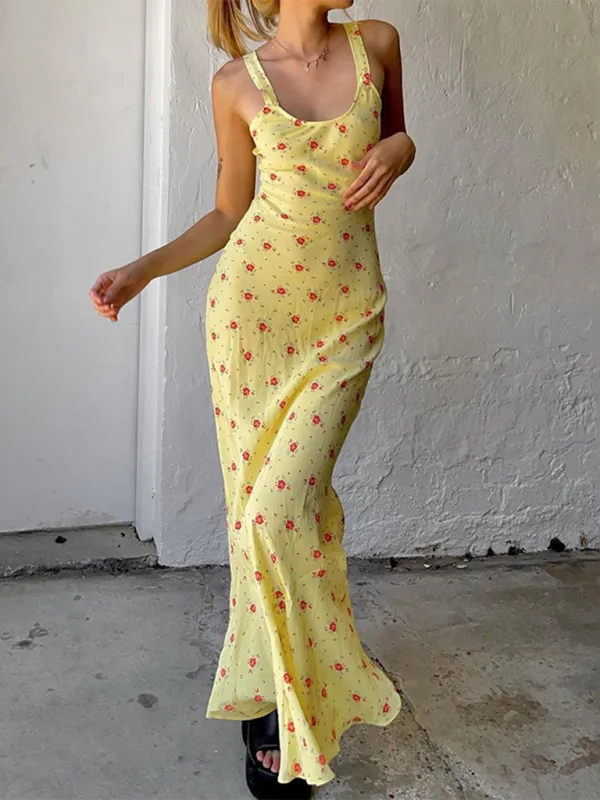 Blue Zone Planet |  Penny's Floral Print Spaghetti Strap Maxi Dress