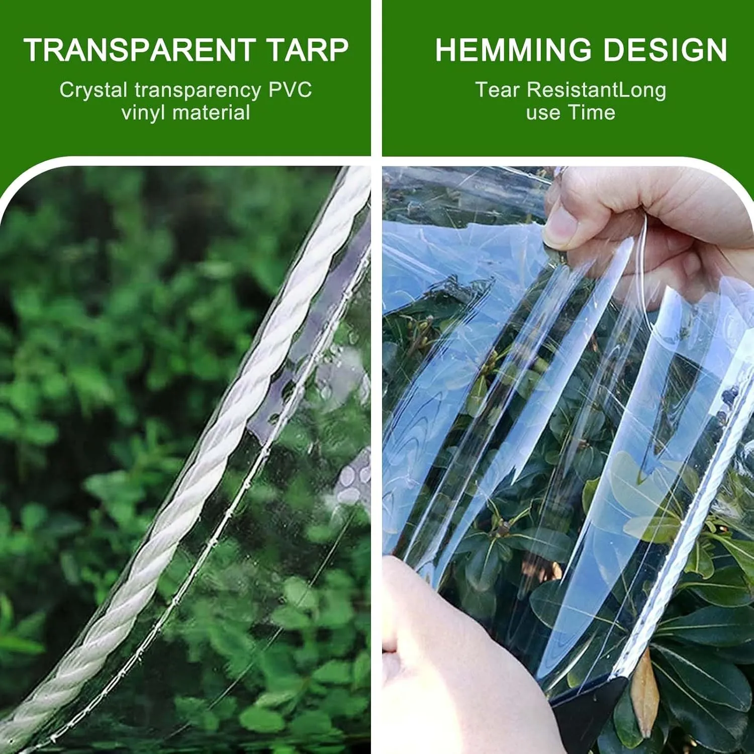 Clear Tarp 3x6ft Clear Tarps Heavy Duty Water Resistant,14Mil Thickened Transparent Tear Resistant PVC Vinyl Tarpaulin Enclosurewith Grommets and Reinforced Edges for Patio,Porch and Outdoor