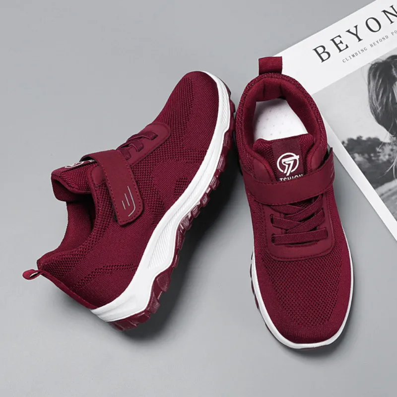 Cuzcare Orthopedic Women Shoes Breathable Lace-Up Women Vulcanized Sneakers