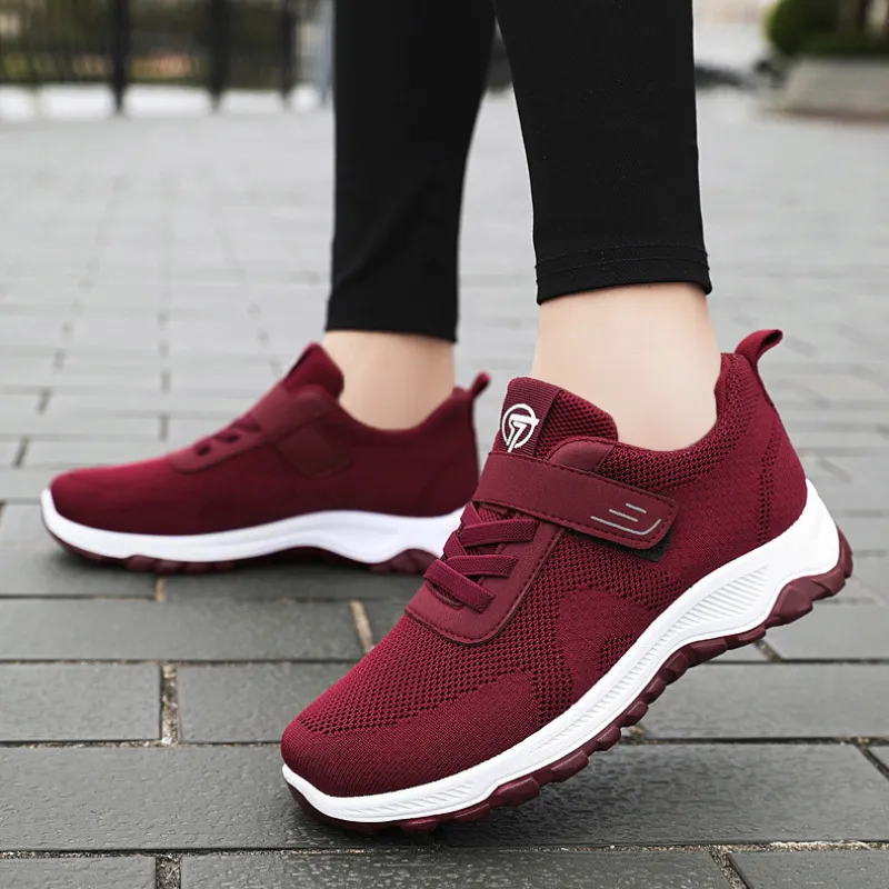 Cuzcare Orthopedic Women Shoes Breathable Lace-Up Women Vulcanized Sneakers