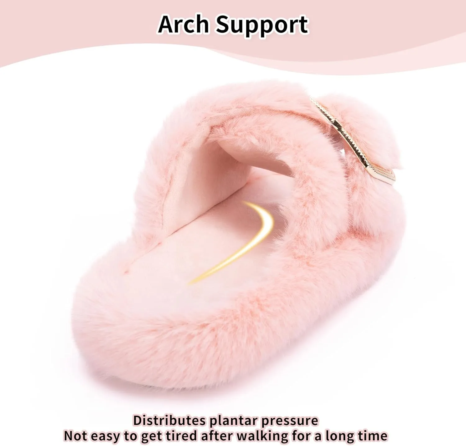 Fuzzy Slippers for Women Indoor Outdoor Fluffy House Womens Slippers with Memory Foam Anti-Skid Sole Gifts for Mom Ladies