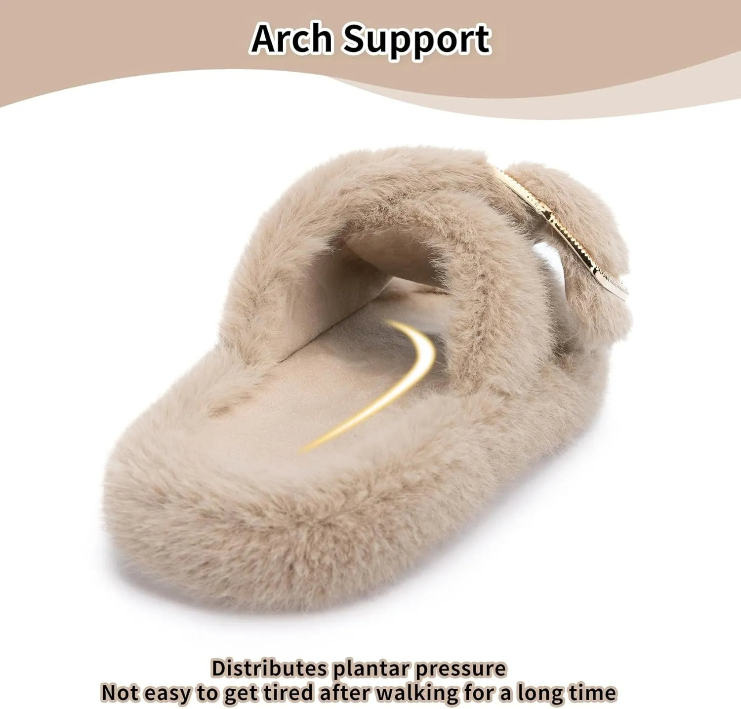 Fuzzy Slippers for Women Indoor Outdoor Fluffy House Womens Slippers with Memory Foam Anti-Skid Sole Gifts for Mom Ladies