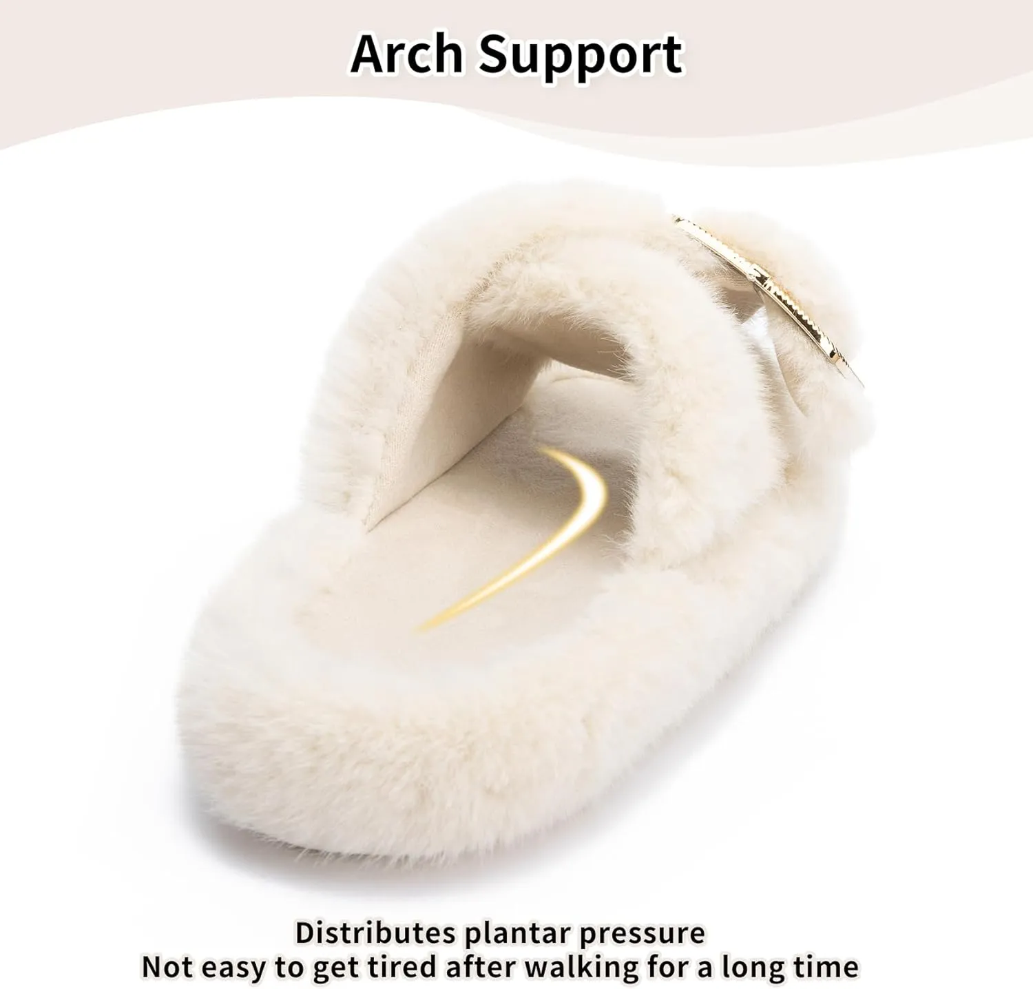 Fuzzy Slippers for Women Indoor Outdoor Fluffy House Womens Slippers with Memory Foam Anti-Skid Sole Gifts for Mom Ladies
