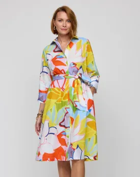 HINSON WU - TAMRON 3/4 SLEEVE DRESS IN LOTUS PRINT