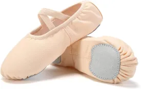 HIPPOSEUS Ballet Dance Shoes for Girls (Toddler/Little/Big Kid) Canvas Ballet Slippers Split Sole Ballet Flats