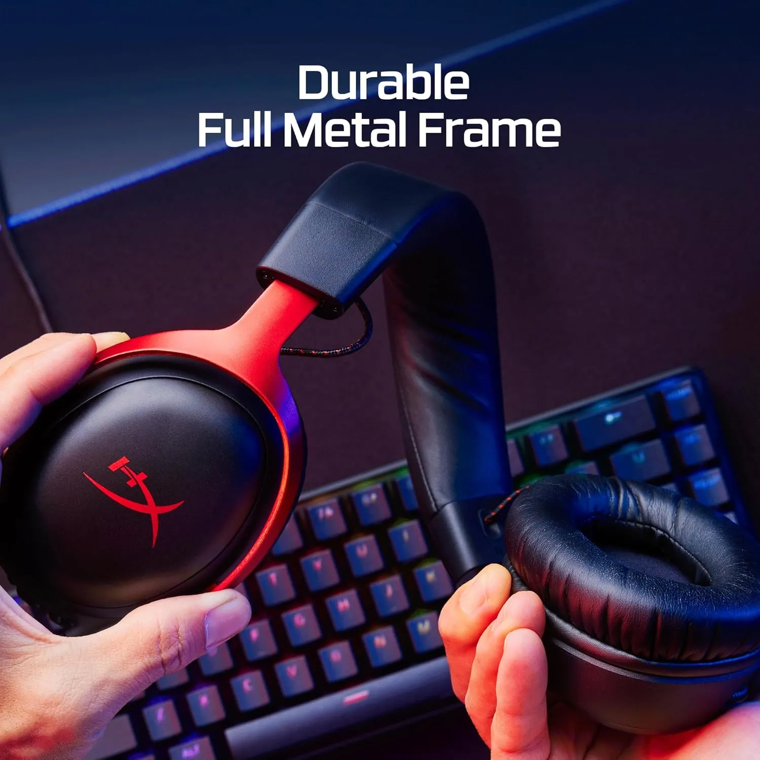 HyperX Cloud III  Wired Gaming Headset, PC, PS5, Xbox Series X|S, Angled 53mm Drivers, DTS Spatial Audio, Memory Foam, Durable Frame, Ultra-Clear 10mm Mic, USB-C, USB-A, 3.5mm  Black/Red