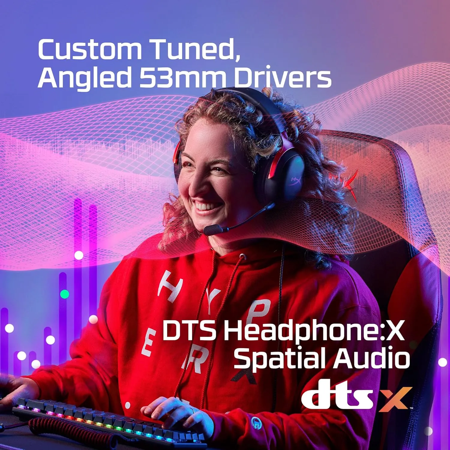 HyperX Cloud III  Wired Gaming Headset, PC, PS5, Xbox Series X|S, Angled 53mm Drivers, DTS Spatial Audio, Memory Foam, Durable Frame, Ultra-Clear 10mm Mic, USB-C, USB-A, 3.5mm  Black/Red
