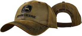 John Deere Men's Waxed Cott0n Embroidered Logo Cap
