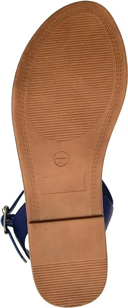 Journee Collection Women's Vasek Strappy Ankle Wrap Sandal  Color Blue Size 8M