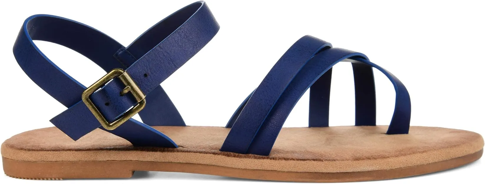 Journee Collection Women's Vasek Strappy Ankle Wrap Sandal  Color Blue Size 8M