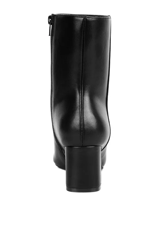Keep it real Metallic Accent Heel High Ankle Boots
