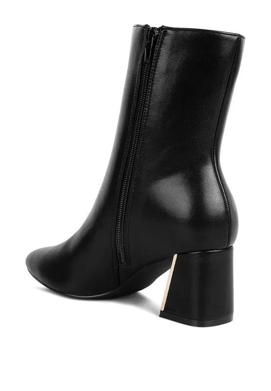 Keep it real Metallic Accent Heel High Ankle Boots