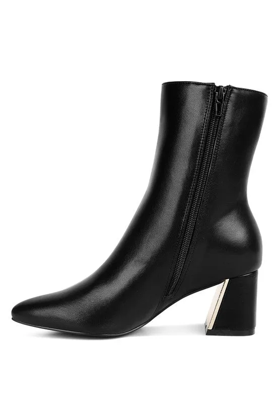 Keep it real Metallic Accent Heel High Ankle Boots