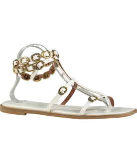 Kurt Geiger White Regent Flat Gladiator Sandals UK 8 EU 41 👠