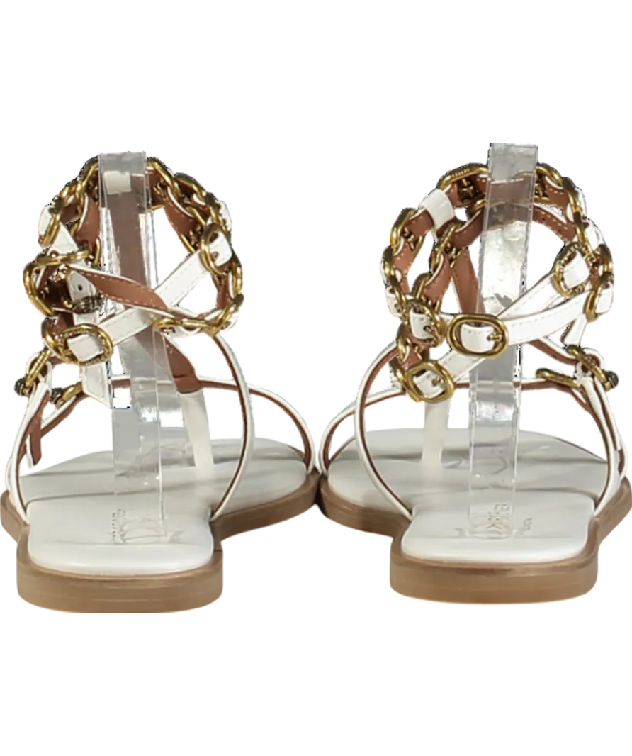 Kurt Geiger White Regent Flat Gladiator Sandals UK 8 EU 41 👠