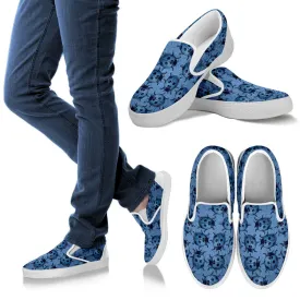 Lady Bug Swirl Slip On Shoe - Blue w/White Trim