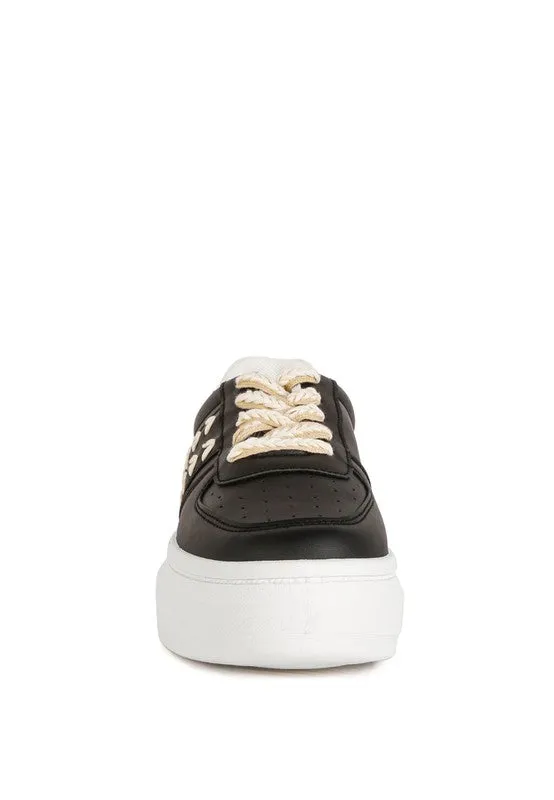 Maya Vegan Leather Stitch Sneakers
