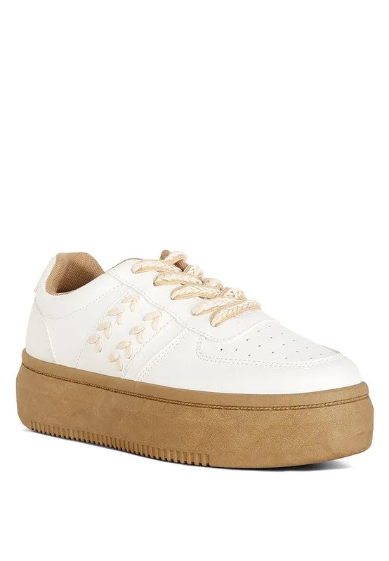 Maya Vegan Leather Stitch Sneakers
