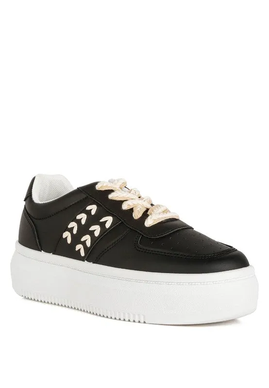 Maya Vegan Leather Stitch Sneakers