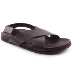 Men’s ‘Finn’ Leather Flat Open Toe Buckled Sandals