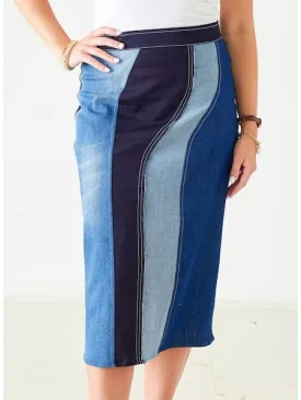 MERSEA - PRISM PATCHWORK DENIM SKIRT