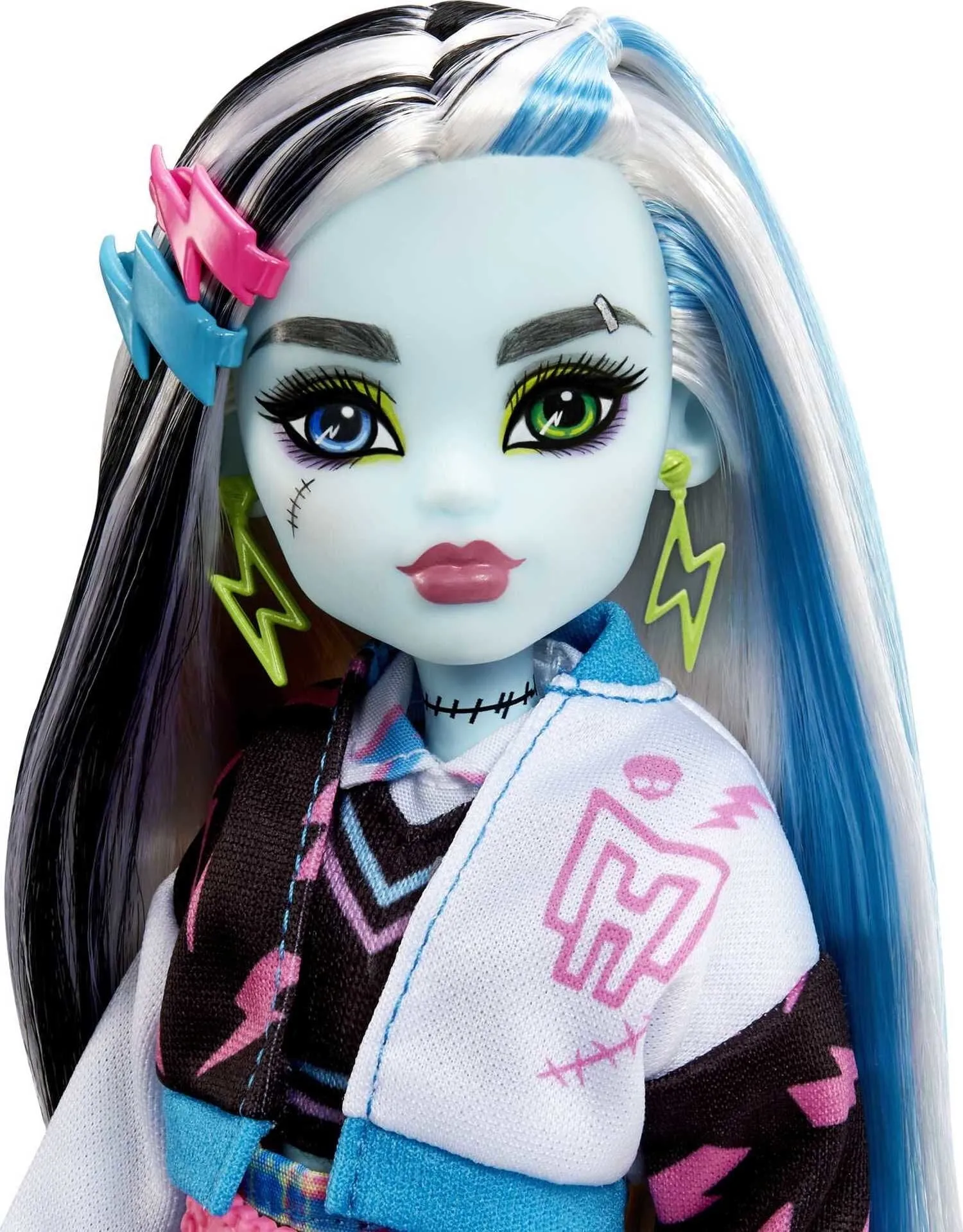 Monster High Frankie Stein Fashion Doll with Blue & Black Streaked Hair, Accessories & Pet