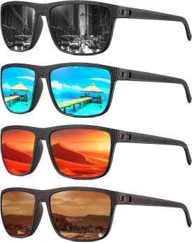 NSSIW Mens-Sunglasses Polarized Sunglasses Men : Classic Sun Glasses with UV Protection for Driving Fishing Golf 4 Packs