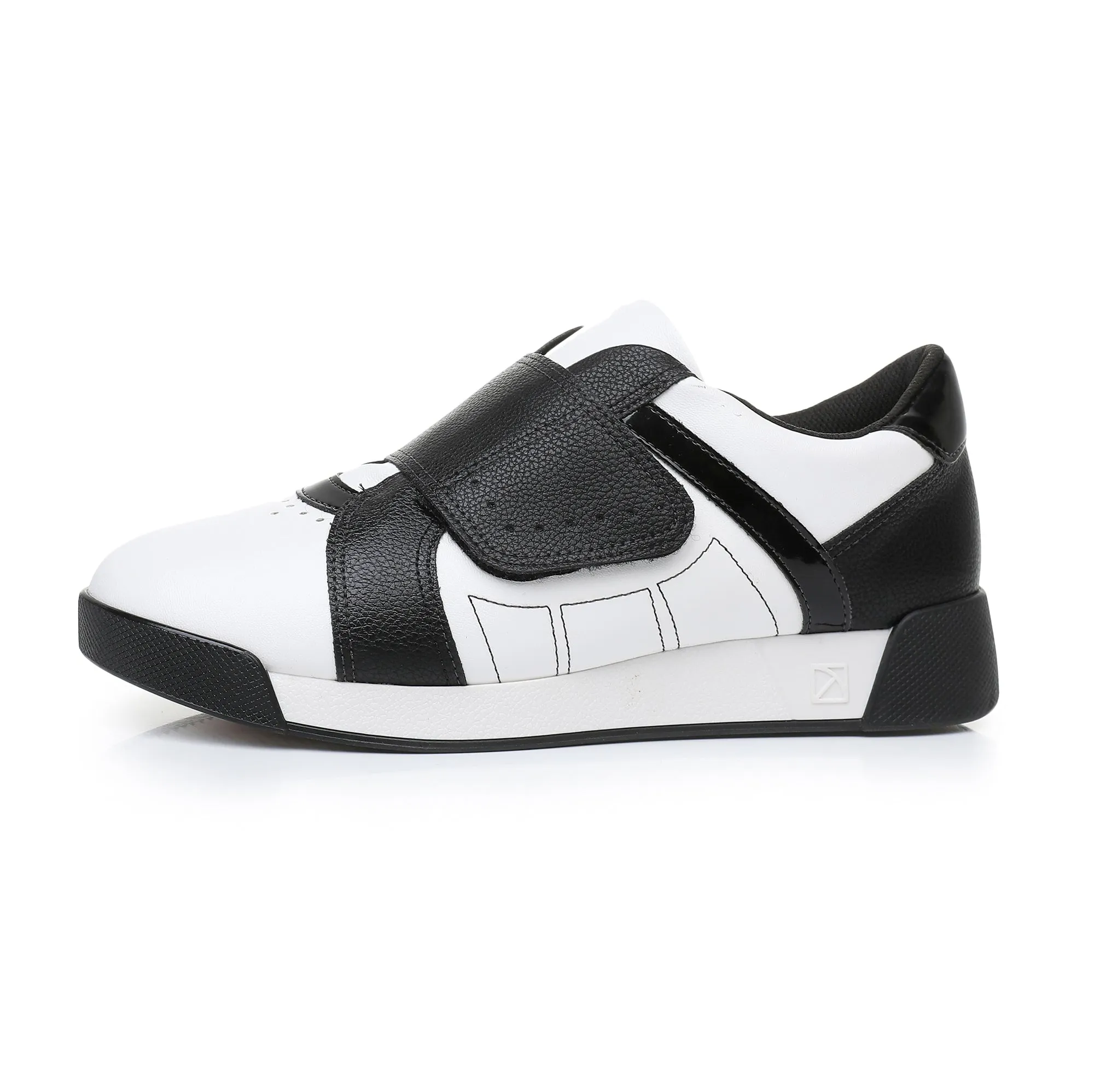 Piccadilly Black & White Velcro Sneakers for Women (988.003)