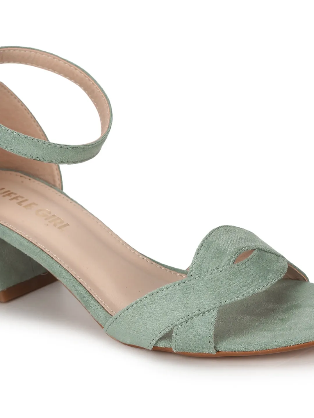 Sea Green Micro Low Heel Sandals