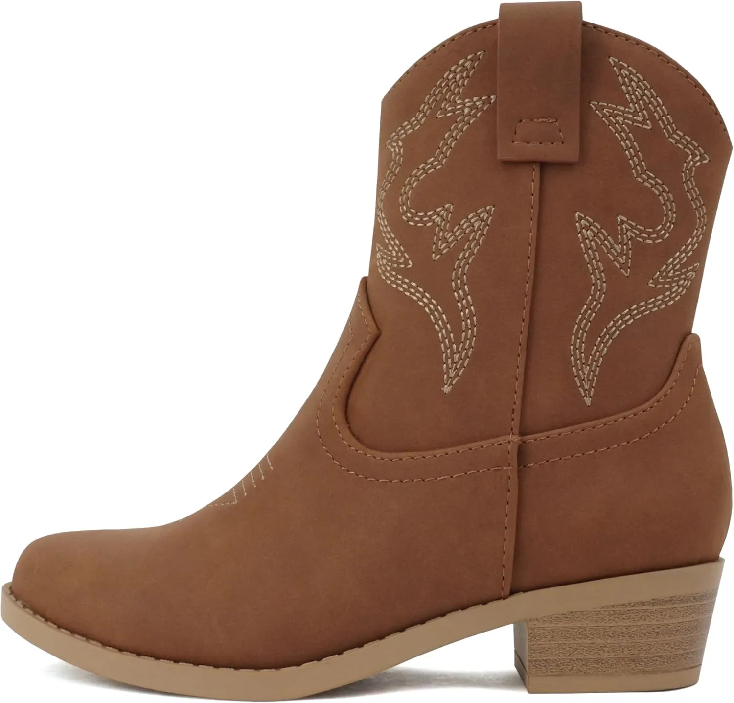 Soda BLAZING-2 ~ Little Kids/Children/Girls Stitched Pointed Toe Low Heel High Top Ankle Shaft Western Boot Bootie