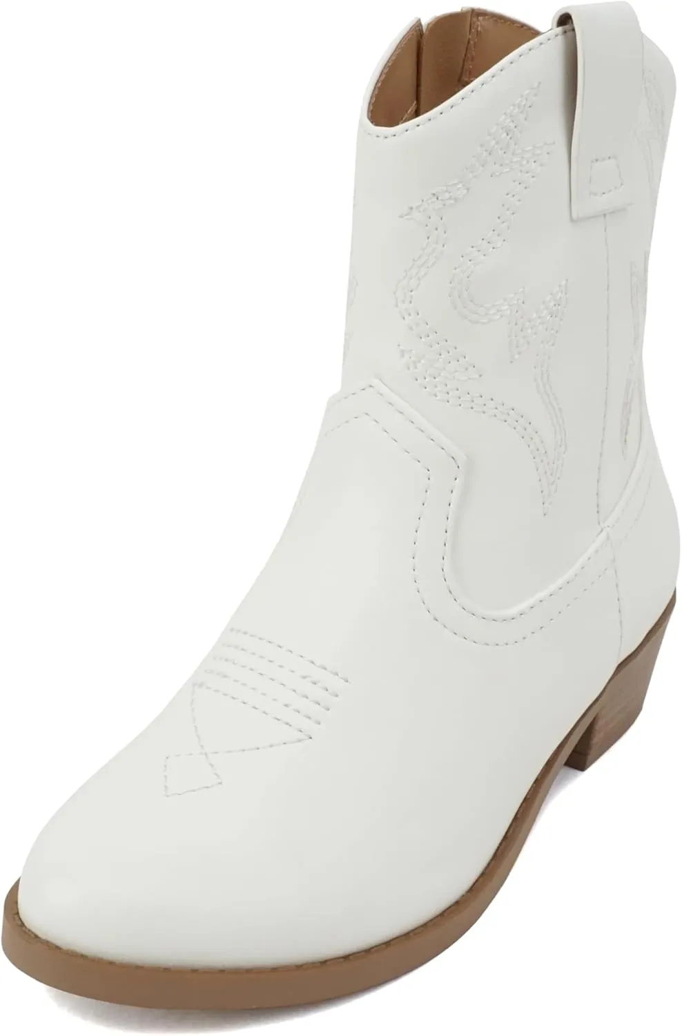 Soda BLAZING-2 ~ Little Kids/Children/Girls Stitched Pointed Toe Low Heel High Top Ankle Shaft Western Boot Bootie