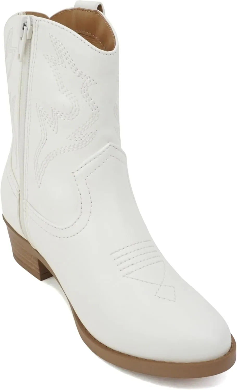 Soda BLAZING-2 ~ Little Kids/Children/Girls Stitched Pointed Toe Low Heel High Top Ankle Shaft Western Boot Bootie