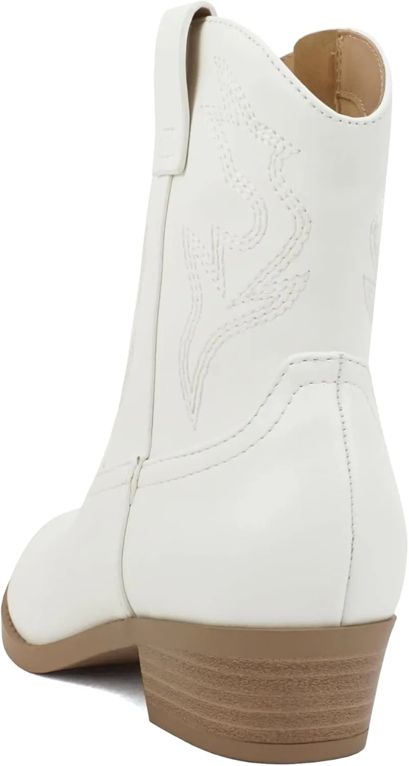 Soda BLAZING-2 ~ Little Kids/Children/Girls Stitched Pointed Toe Low Heel High Top Ankle Shaft Western Boot Bootie