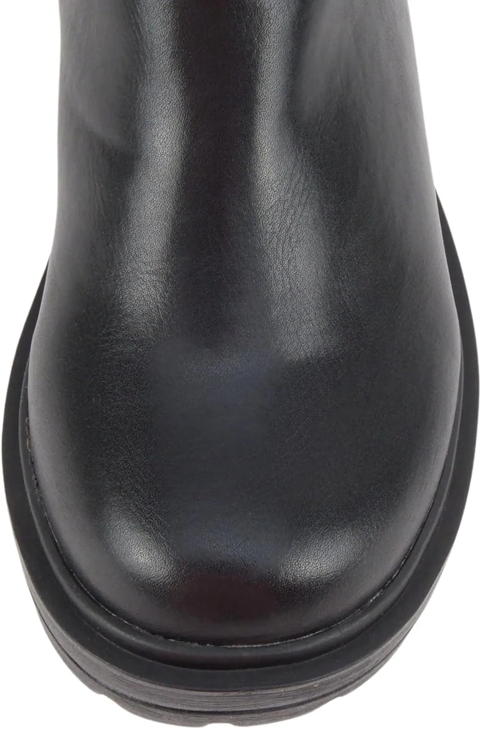 Soda Kicker ~ Women Moto Bootie Round Toe Buckle Straps Mid-Calf with Side Zipper