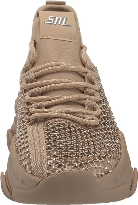Steve Madden Phantom Tan Lace Up Stretchy Embellished Low Top Fashion Sneakers