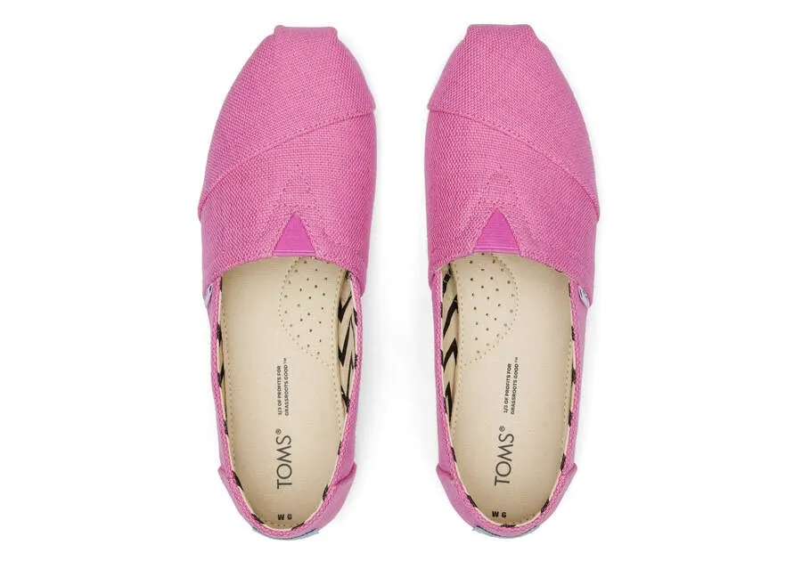 TOMS Womens Alpargata Heritage Canvas Espadrille - Pink