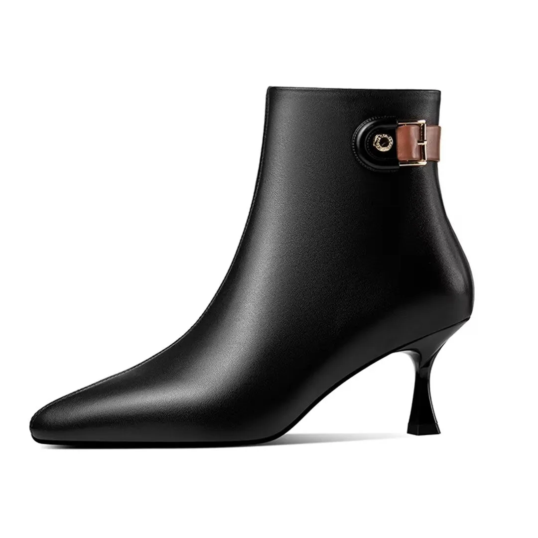 Veltique Chic Zippered Ankle Booties