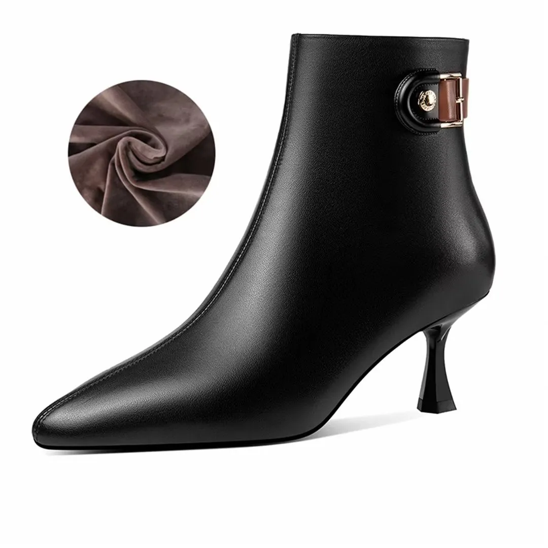 Veltique Chic Zippered Ankle Booties