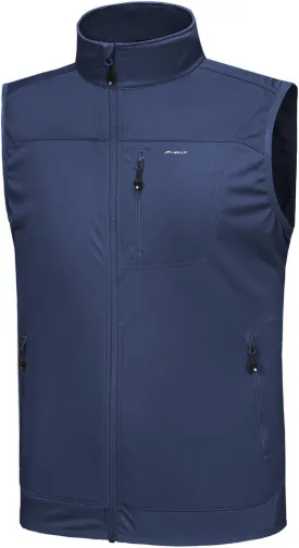 Willit Men's Golf Vest Lightweight Softshell Vest Outerwear Sleeveless Jacket Hiking Runing Causal