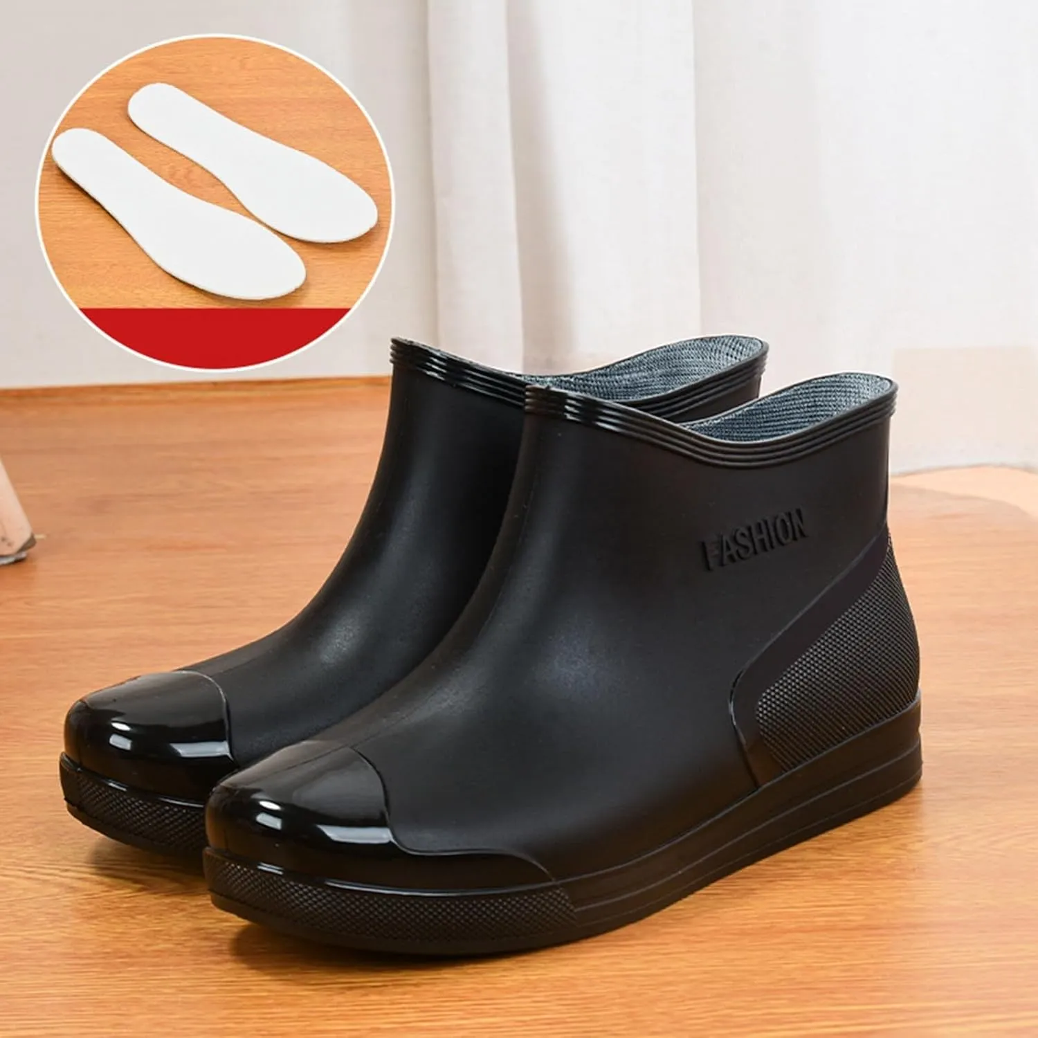 Yellow Rain Boots Womens Size 9 Short Rain Boots For Women Ankle Rubber Rain Shoes For Ladies Comfort Garden Shoes
